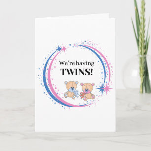 Vi har Twillingar Boy and Girl Birth Notice Kort