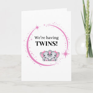 Vi har Twillingar Girls Rosa Birth Notice Kort
