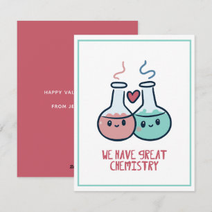Vi har underbar kemi Cute Nerdy Valentines day Julkort