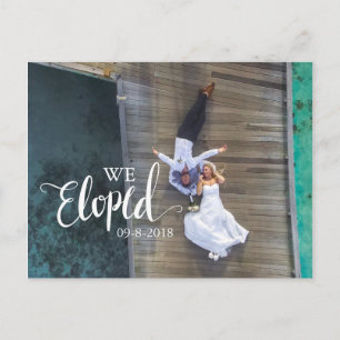 Vi har upplöst Modern Script Calligraphy Bröllop Vykort