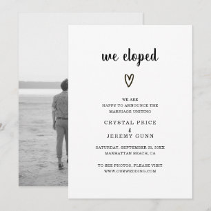 Vi har utvecklat Black and White Heart Photo Elope Meddelande