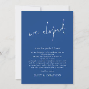 Vi har utvecklat meddelanden om Mid Blue Elopement