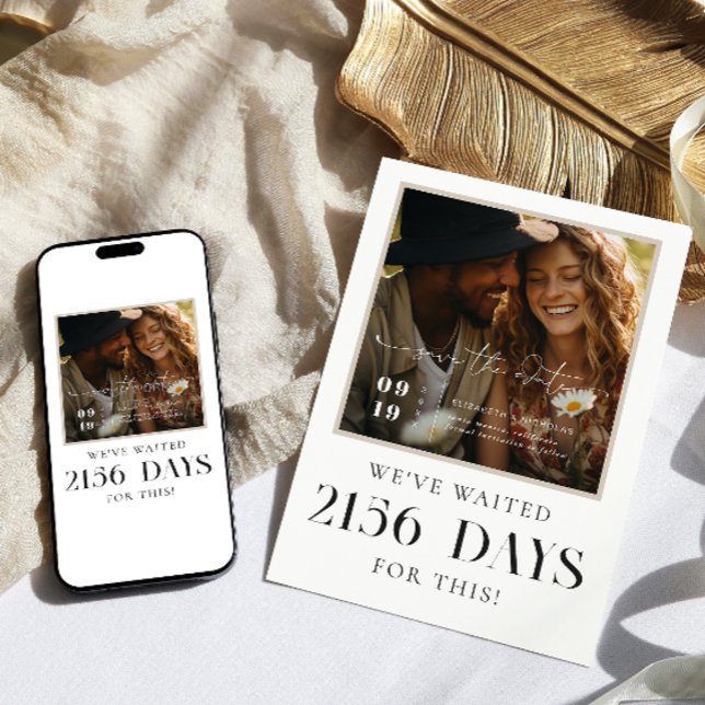 Vi har väntat | Modern fotospara datum Spara Datumet (Skapare uppladdad)