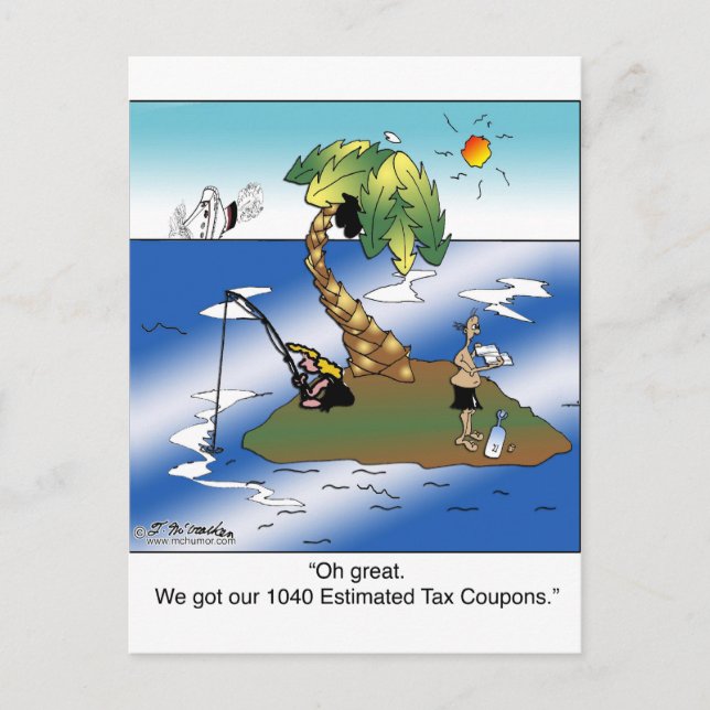 Vi har våra 1040 uppskattade skattekuponger vykort (Framsida)