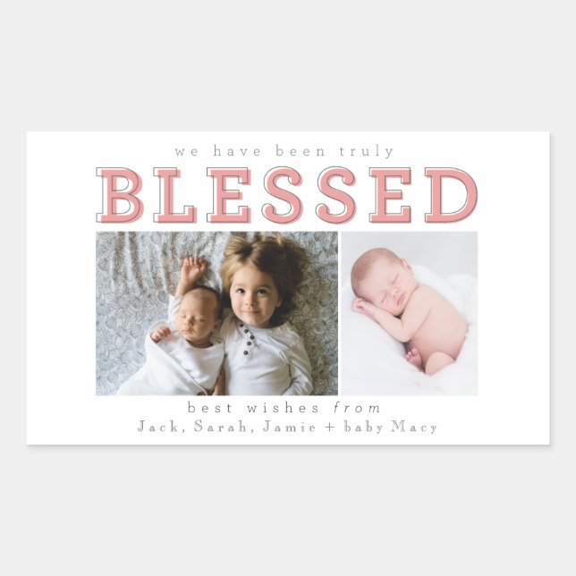 Vi har verkligen välsignats rektangulärt klistermärke (Framsida)