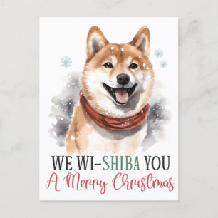 Vi har Wi-shiba en god Helgdag på julen i Hund Helg Vykort