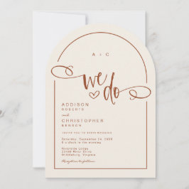 Vi hatar Terracotta Modern skript Bröllop Inbjudningar