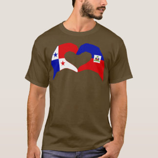 Vi Heart Panama Haiti Multinational Patriot Flagga T Shirt