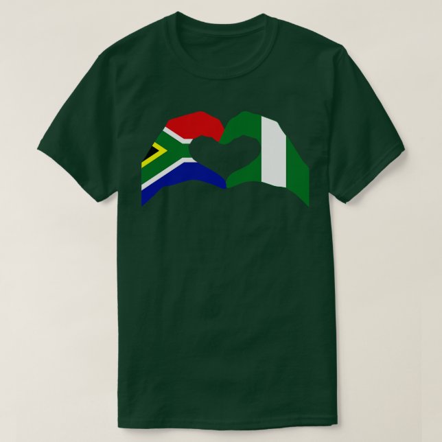 Vi Heart South Afrika Nigeria Patriot Flagga Serie T Shirt (Design framsida)