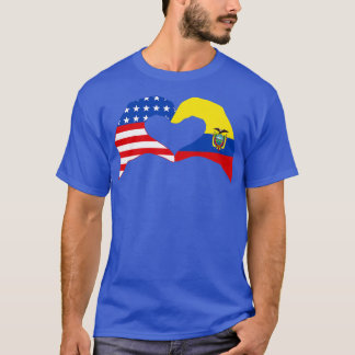 Vi Heart USA Ecuador Multinational Patriot Flagga  T Shirt