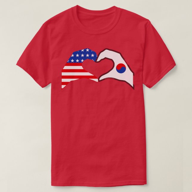 Vi Heart USA Korea Patriot Flagga Series T Shirt (Design framsida)