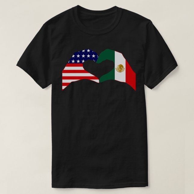Vi Heart USA Mexico Patriot Flagga Series T Shirt (Design framsida)