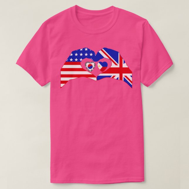 Vi Heart USA UK Sydkorea Filippinerna Patriot Se T Shirt (Design framsida)
