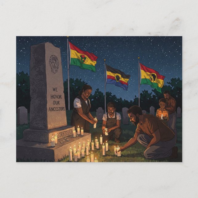 Vi hedrar våra förfäder. Junelfte Vykort (Framsida)