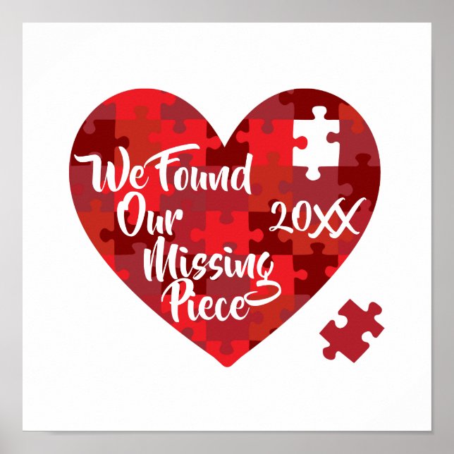 Vi hittade vårt saknade Biet - Pussel Heart Poster (Framsidan)