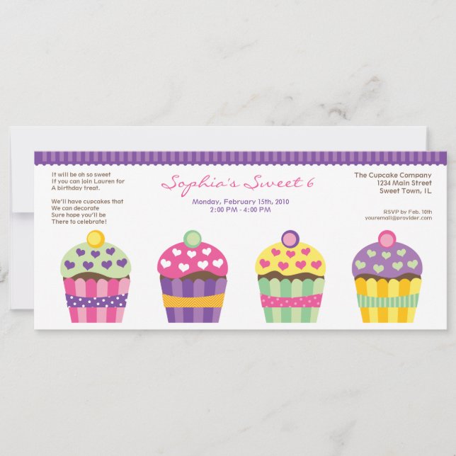 Vi "Hjärta" Muffinsar lång inbjudan (Framsida)