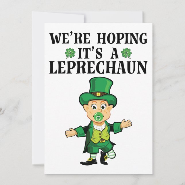 Vi hoppas att det är en Leprechaun-St patricks day Inbjudningar (Framsida)