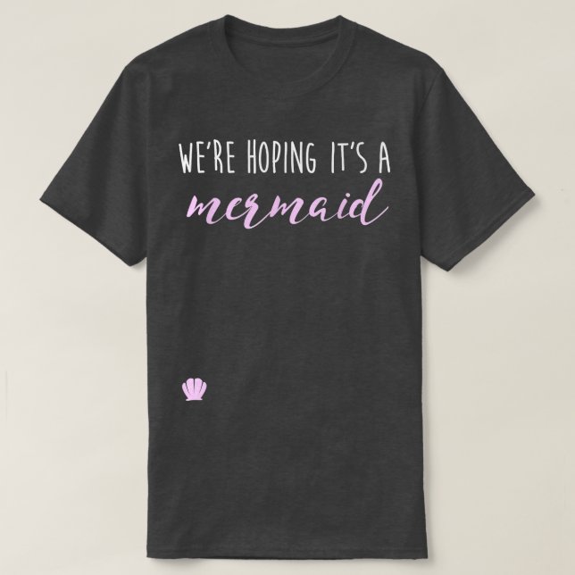 Vi hoppas på Sjöjungfru, Lusj Gravid Announcemen T Shirt (Design framsida)