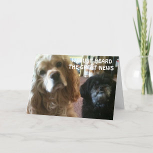 VI HÖRDE BARA NYHETSKORTET FÖR BIRTHDAY KORT