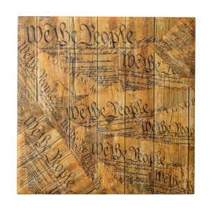 Vi i den amerikanska konstitutionen Rustic Wood Kakelplatta
