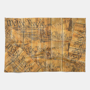 Vi i den amerikanska konstitutionen Rustic Wood Kökshandduk