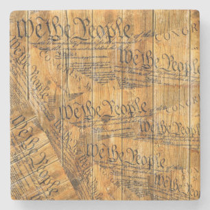 Vi i den amerikanska konstitutionen Rustic Wood Stenunderlägg