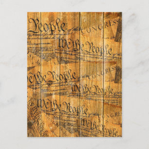 Vi i den amerikanska konstitutionen Rustic Wood Vykort