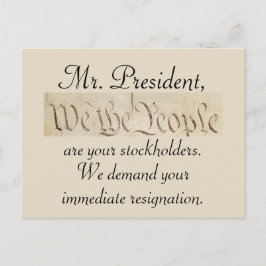 Vi i gruppen Människor kräver att få avgång Vykort