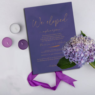 Vi i östra Guld och Lila Elegant bröllop Inbjudningar