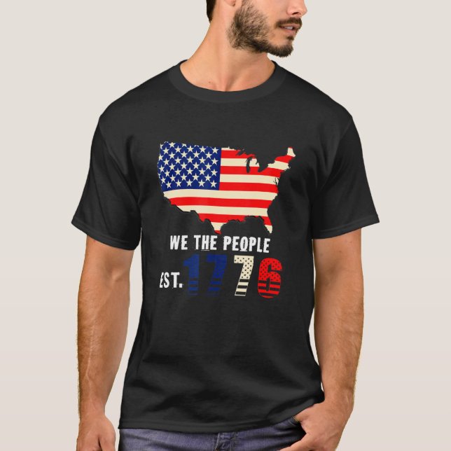 Vi i USA, 1776 Independence day T Shirt (Framsida)