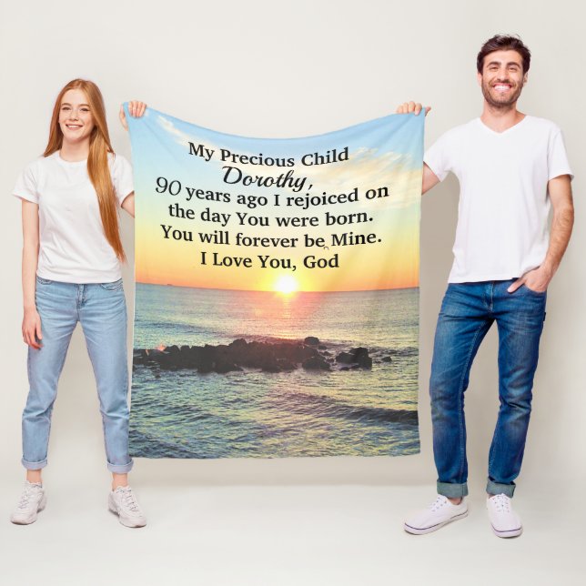 VI INSPIRERAR 90:E BIRTHDAG-PERSONLIG FLEECEFILT (På plats)