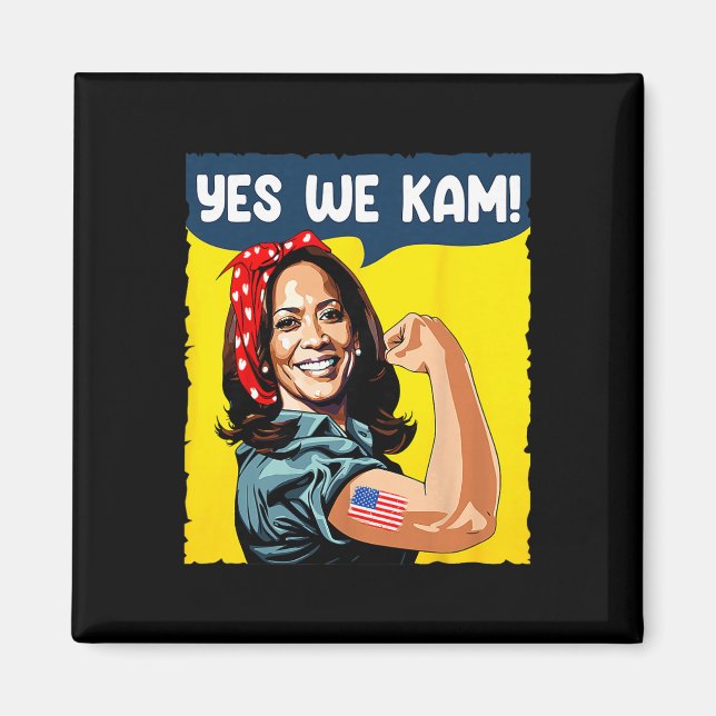 Vi Kam Rosie The Riveter För President Kamala Harr Magnet (Framsidan)