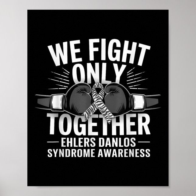 Vi kämpar bara tillsammans med Boxing Glove Zebra  Poster (Framsidan)
