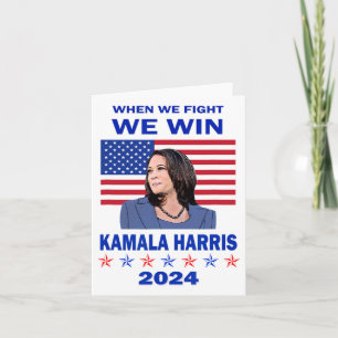 Vi kämpar mot Win - Kamala Harris 2024 Kort