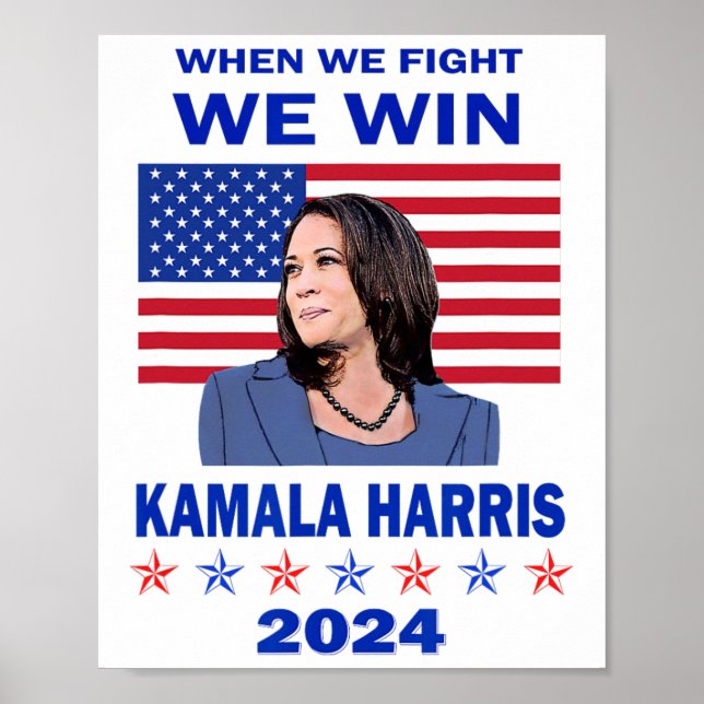 Vi kämpar mot Win - Kamala Harris 2024 Poster (Framsidan)