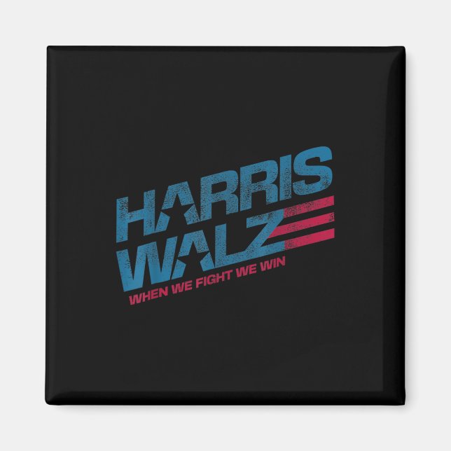 Vi kämpar mot Win Kamala Harris Cat Dam Boho Magnet (Framsidan)