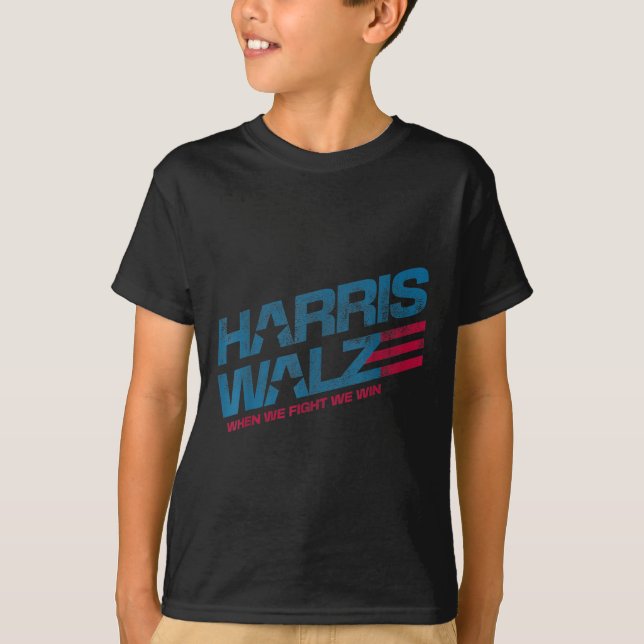 Vi kämpar mot Win Kamala Harris Cat Dam Boho T Shirt (Framsida)