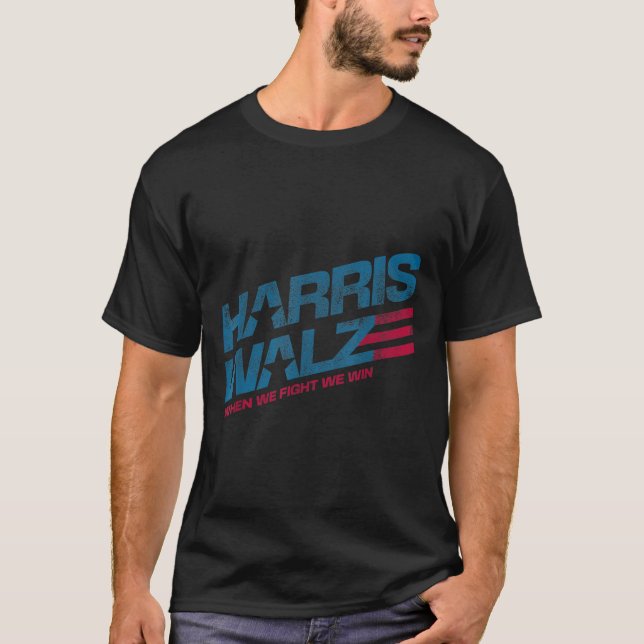 Vi kämpar mot Win Kamala Harris Cat Dam Boho T Shirt (Framsida)