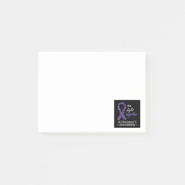 Vi kämpar tillsammans - Alzheimers medvetenhet Post-it Block (Framsida)