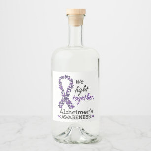 Vi kämpar tillsammans - Alzheimers medvetenhet Spritflaskor Etikett