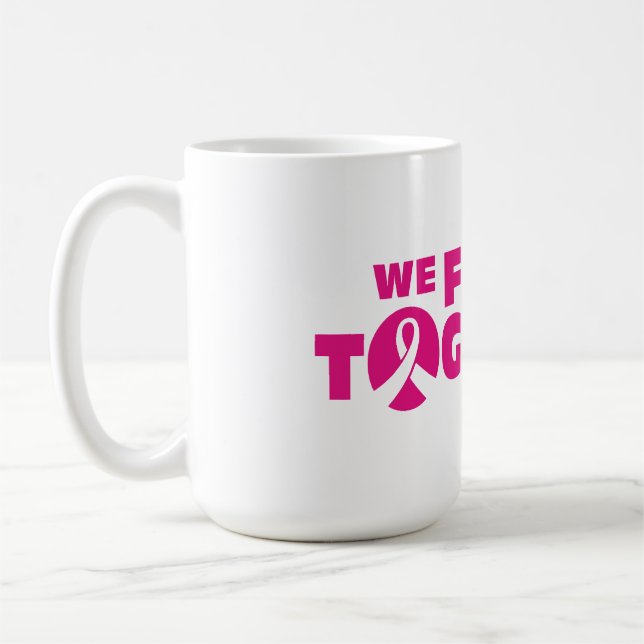 Vi kämpar tillsammans - "Hope Fight Cure Cancer" Kaffemugg (Vänster)