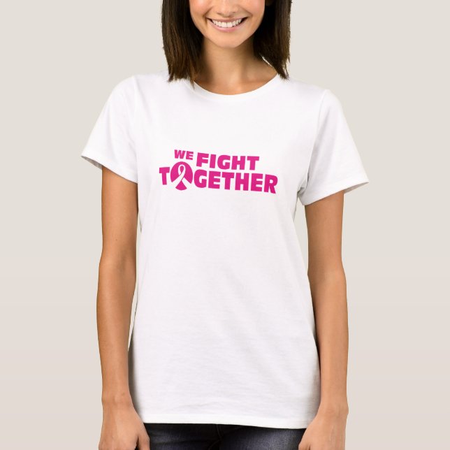 Vi kämpar tillsammans - "Hope Fight Cure Cancer" T Shirt (Framsida)