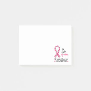 Vi kämpar tillsammans mot bröstcancer post-it block