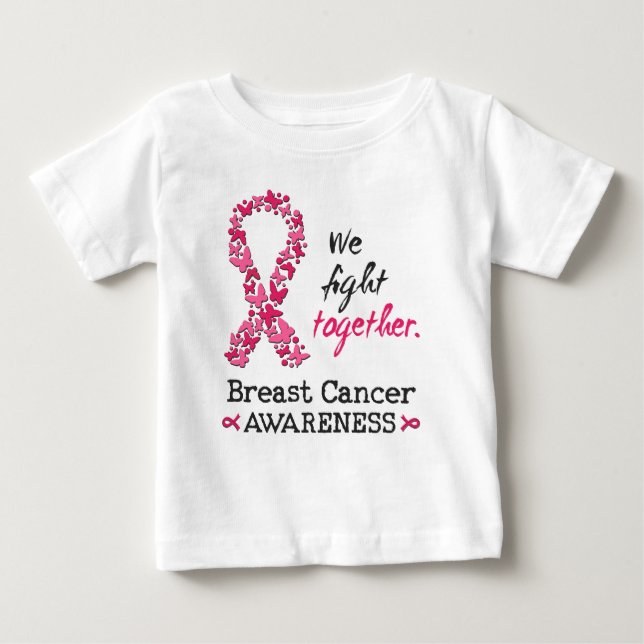 Vi kämpar tillsammans mot bröstcancer t shirt (Framsida)