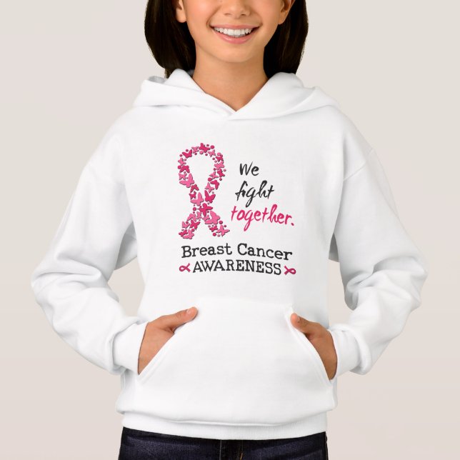 Vi kämpar tillsammans mot bröstcancer t shirt (Framsida)
