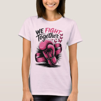 Vi Kämpar Tillsammans Rosa Boxnings Handske Bröstc T Shirt