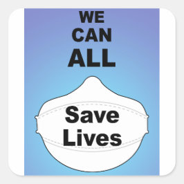 Vi kan alla leva i spara vinyldekaler fyrkantigt klistermärke