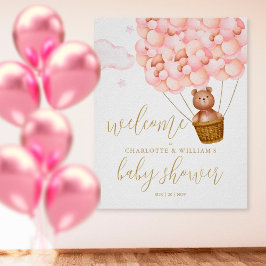 Vi kan avvakta välkomstsignatur för Rosa Baby Show Poster