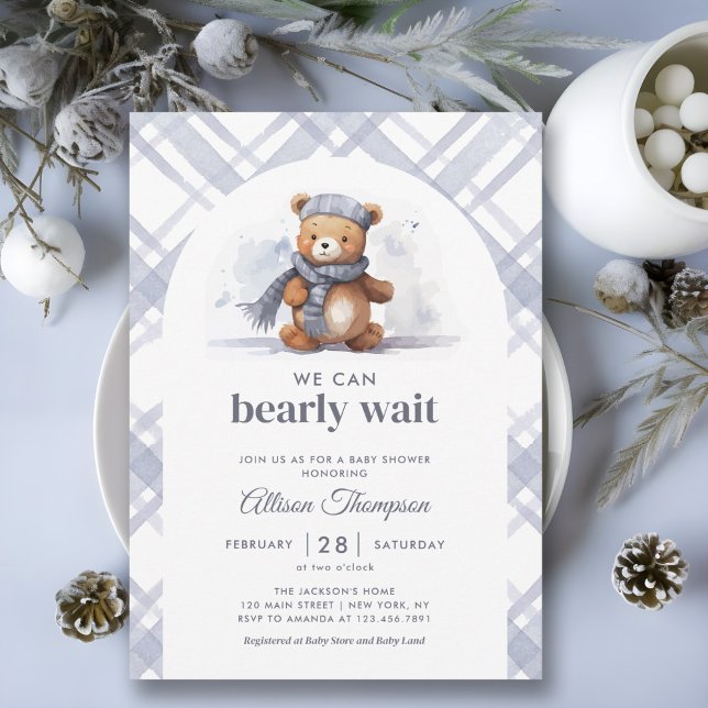 Vi kan bearly wait Boy Shower Inbjudningar (Skapare uppladdad)
