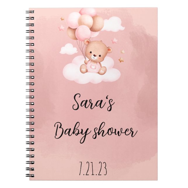 Vi kan bearly Wait Girl Baby Shower Anteckningsbok (Framsidan)